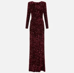 Elisabetta Franchi Dresses|Red Carpet|Sequin-embroidered chenille red carpet dress