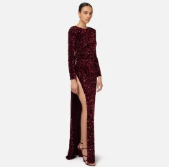 Elisabetta Franchi Dresses|Red Carpet|Sequin-embroidered chenille red carpet dress