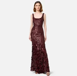Elisabetta Franchi Dresses|Red Carpet|Sequin-embroidered georgette red carpet dress