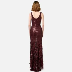 Elisabetta Franchi Dresses|Red Carpet|Sequin-embroidered georgette red carpet dress