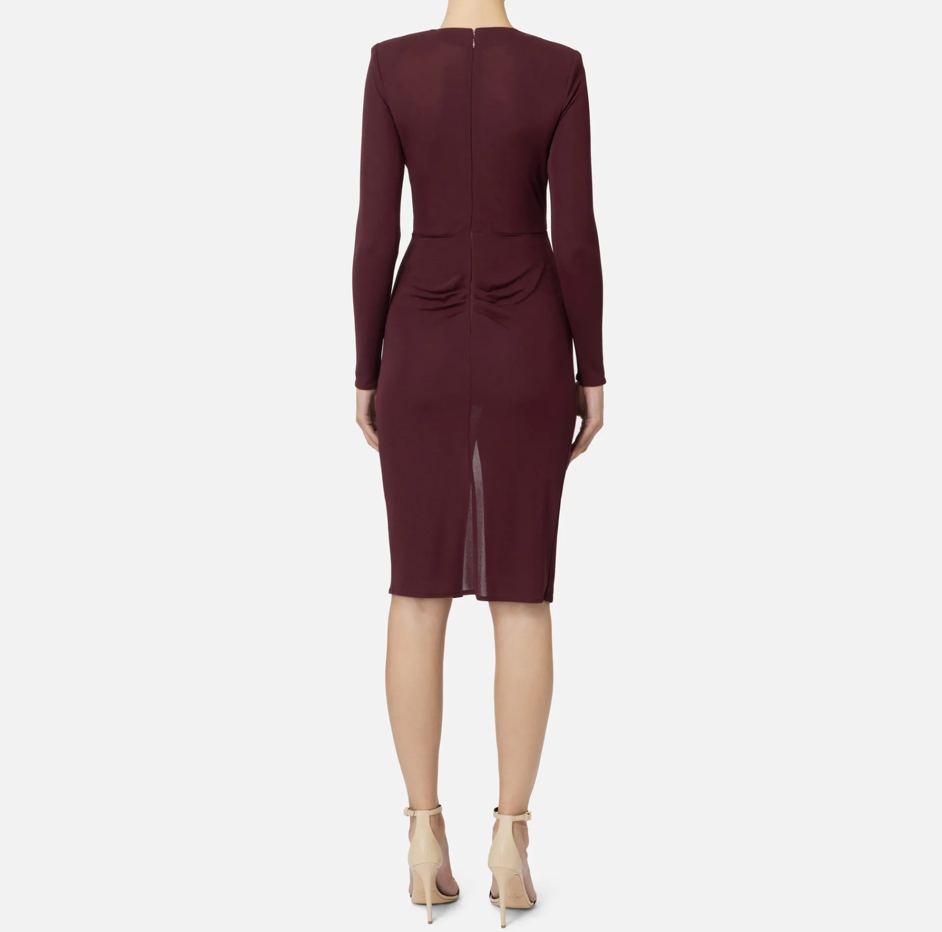 Elisabetta Franchi Midi Dresses|Dresses|Shiny jersey midi dress with draping RougeNoir