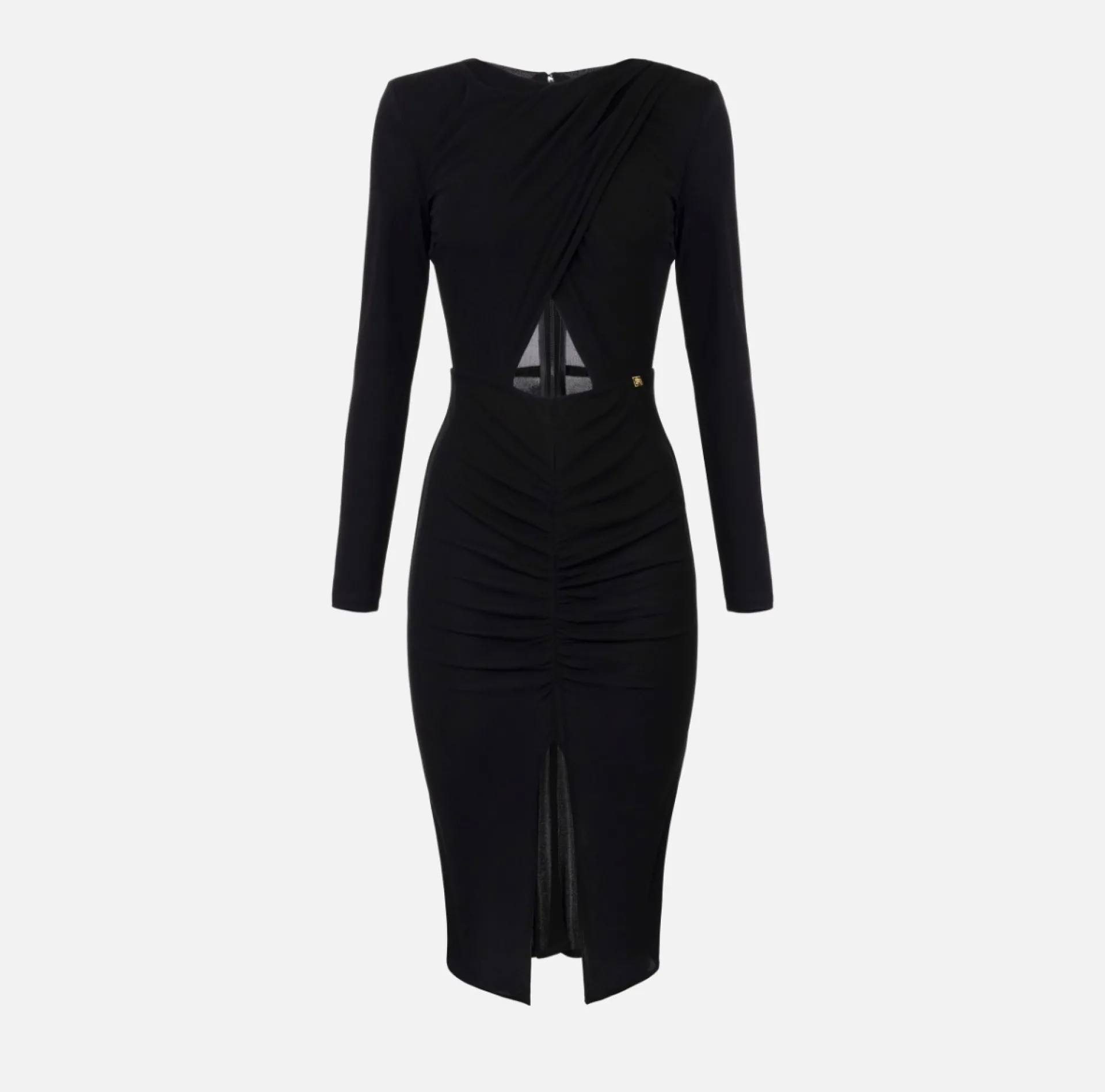 Elisabetta Franchi Dresses|Midi Dresses|Shiny jersey midi dress with draping