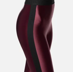 Elisabetta Franchi Trousers And Shorts|Shiny Lycra leggings with logoed elastic RougeNoir