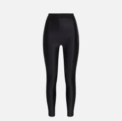 Elisabetta Franchi Trousers And Shorts|Shiny Lycra leggings with logoed elastic Black