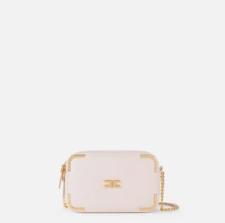 Elisabetta Franchi Strap Bags|Shoulder bag in leather-effect material with metal corners Latex