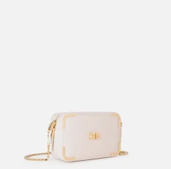 Elisabetta Franchi Strap Bags|Shoulder bag in leather-effect material with metal corners Latex