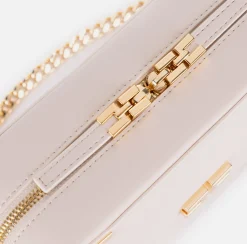 Elisabetta Franchi Strap Bags|Shoulder bag in leather-effect material with metal corners Latex