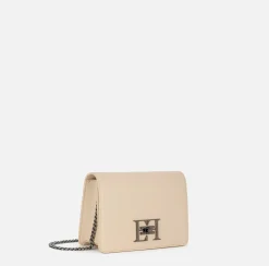 Elisabetta Franchi Strap Bags|Shoulder bag with metal logo turn-lock Cream