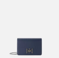 Elisabetta Franchi Strap Bags|Shoulder bag with metal logo turn-lock Navy