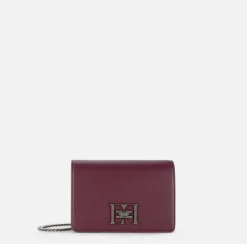 Elisabetta Franchi Strap Bags|Shoulder bag with metal logo turn-lock RougeNoir