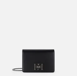 Elisabetta Franchi Strap Bags|Shoulder bag with metal logo turn-lock Black