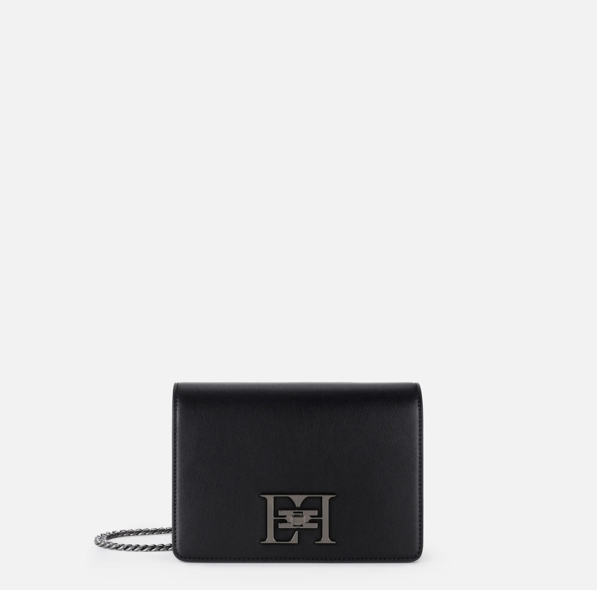 Elisabetta Franchi Strap Bags|Shoulder bag with metal logo turn-lock Black