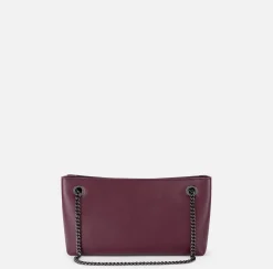 Elisabetta Franchi Shoulder Bags|Shoulder bag with silver metal shield RougeNoir