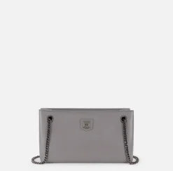 Elisabetta Franchi Shoulder Bags|Shoulder bag with silver metal shield Steel