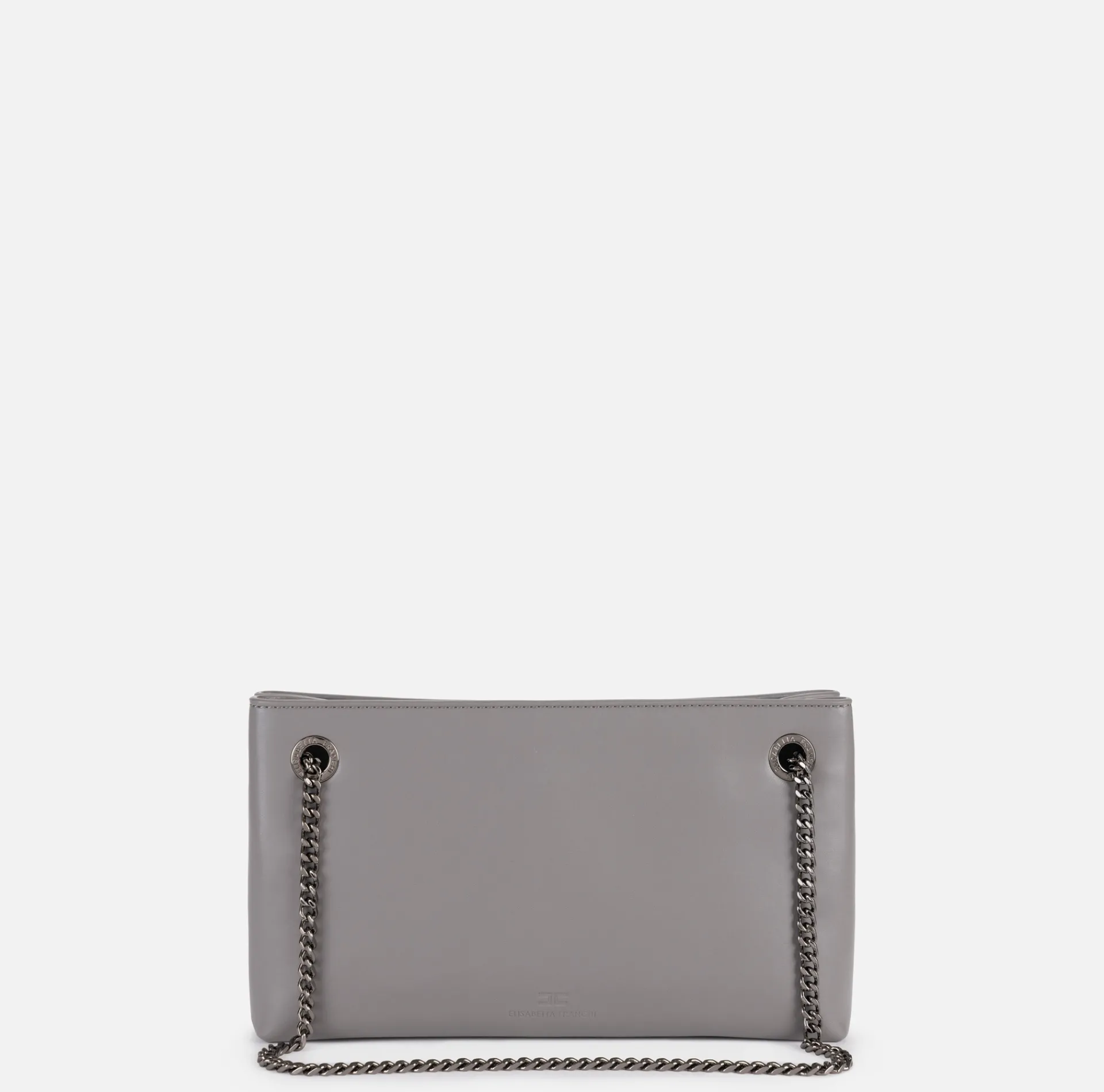 Elisabetta Franchi Shoulder Bags|Shoulder bag with silver metal shield Steel