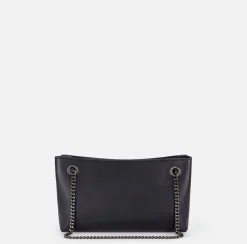Elisabetta Franchi Shoulder Bags|Shoulder bag with silver metal shield Black