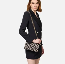 Elisabetta Franchi Shoulder Bags|Shoulder Monogram Mini Black/Butter