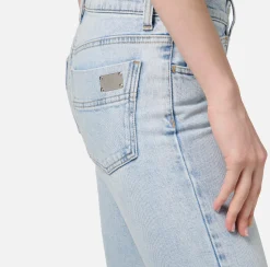 Elisabetta Franchi Jeans|Skinny jeans in stretch cotton with logo plaque Lightdenim