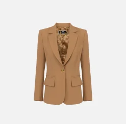 Elisabetta Franchi Tailleur|Jackets And Trench Coats|Slim-fit jacket in stretch crêpe