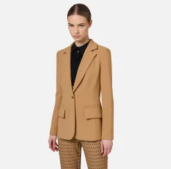 Elisabetta Franchi Tailleur|Jackets And Trench Coats|Slim-fit jacket in stretch crêpe