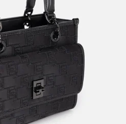 Elisabetta Franchi Handbags|Small handbag with embossed logo Black