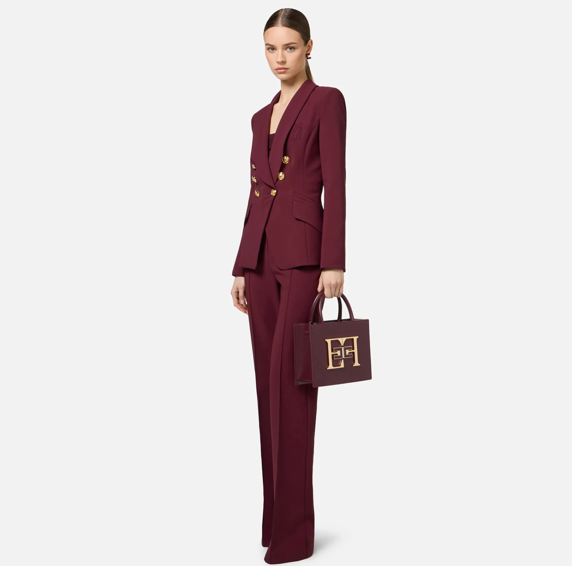 Elisabetta Franchi Handbags|Small handbag with logo RougeNoir