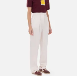 Elisabetta Franchi Tailleur|Trousers And Shorts|Straight enver satin trousers with satin bands Latex