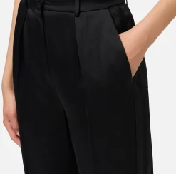 Elisabetta Franchi Tailleur|Trousers And Shorts|Straight enver satin trousers with satin bands Black