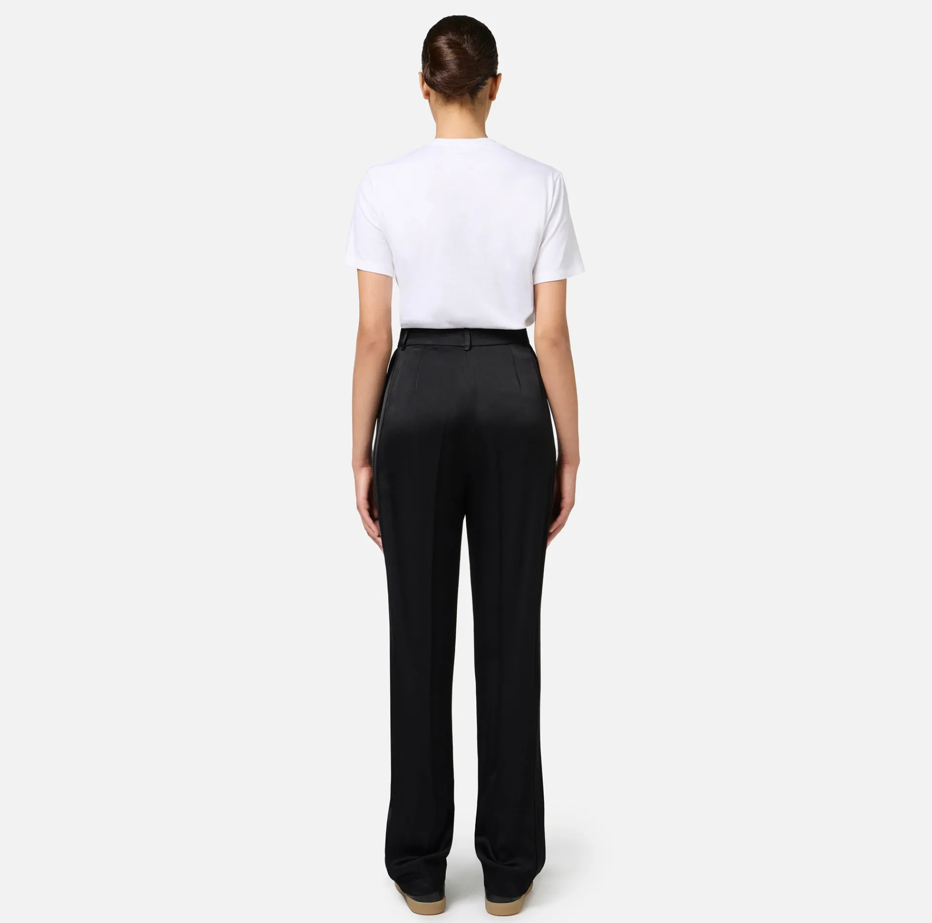 Elisabetta Franchi Trousers And Shorts|Tailleur|Straight enver satin trousers with satin bands
