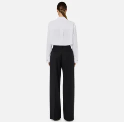 Elisabetta Franchi Trousers And Shorts|Straight trousers in cool wool with darts Black