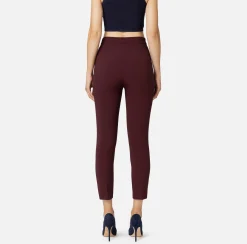 Elisabetta Franchi Trousers And Shorts|Tailleur|Straight trousers in crêpe fabric with zip RougeNoir