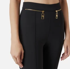 Elisabetta Franchi Trousers And Shorts|Tailleur|Straight trousers in crêpe fabric with zip Black