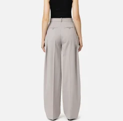 Elisabetta Franchi Trousers And Shorts|Tailleur|Straight trousers in melange cool wool fabric with double darts Pearl
