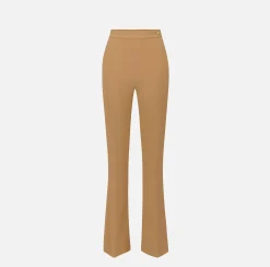Elisabetta Franchi Tailleur|Trousers And Shorts|Straight trousers in stretch crêpe fabric with logo rivet