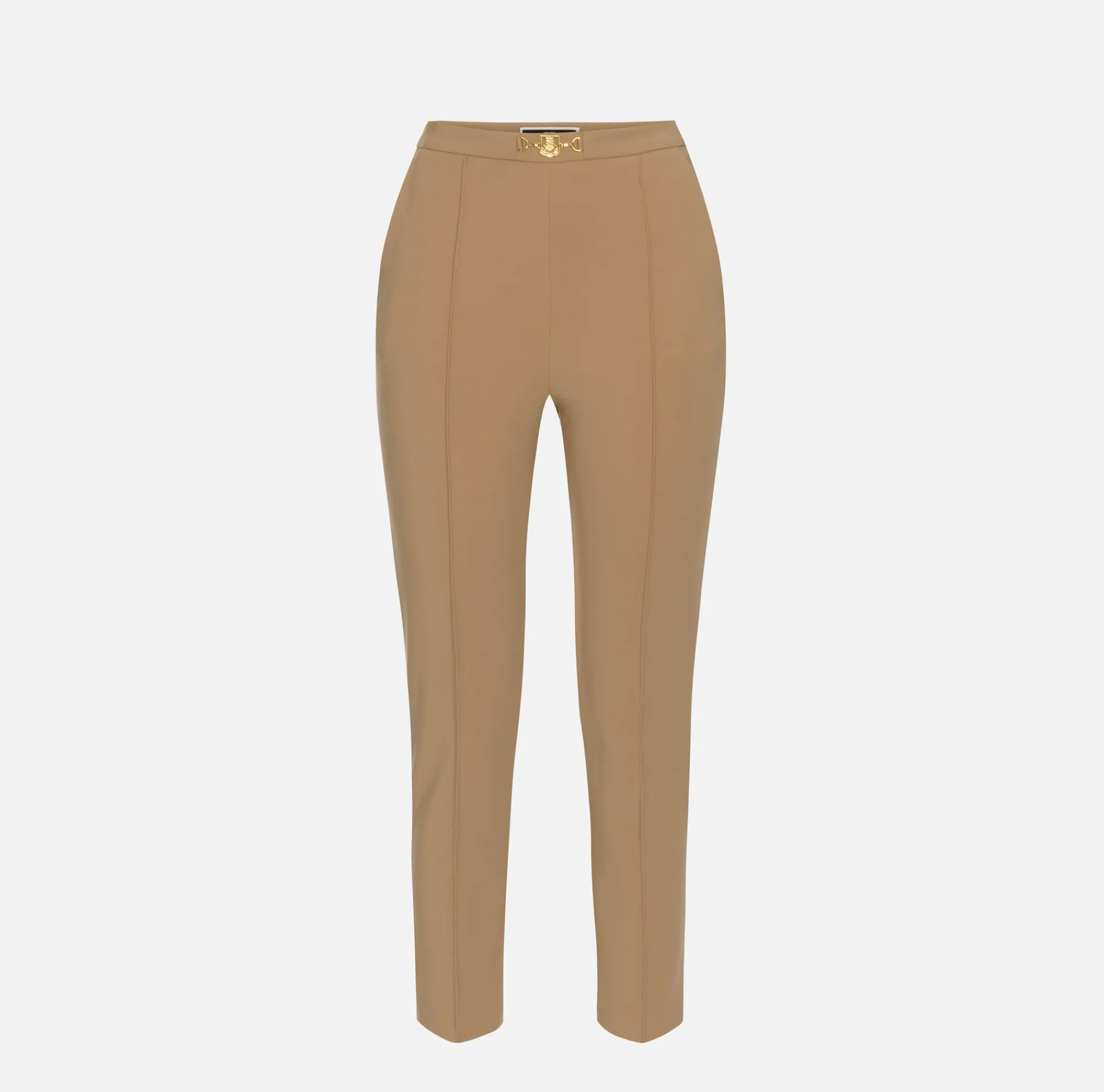Elisabetta Franchi Trousers And Shorts|Straight trousers in technical fabric with horsebit Camel