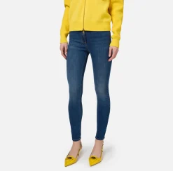 Elisabetta Franchi Jeans|Stretch cotton skinny jeans DenimBlue