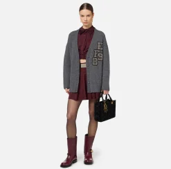 Elisabetta Franchi Shirts And Blouses|Stretch cropped poplin shirt with draping RougeNoir