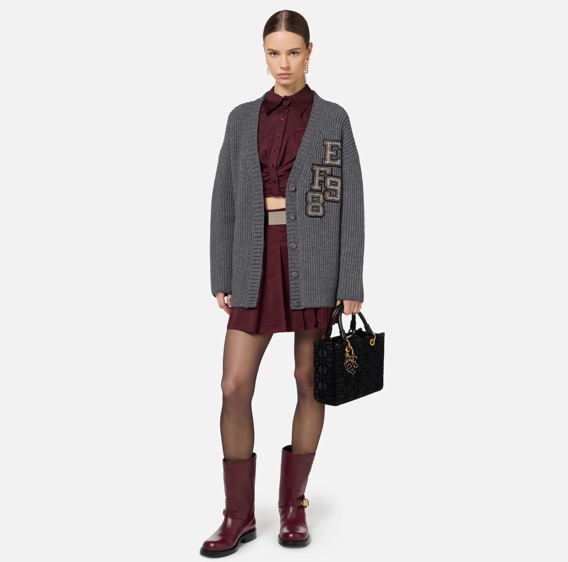 Elisabetta Franchi Shirts And Blouses|Stretch cropped poplin shirt with draping RougeNoir