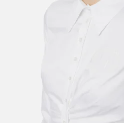 Elisabetta Franchi Shirts And Blouses|Stretch cropped poplin shirt with draping White