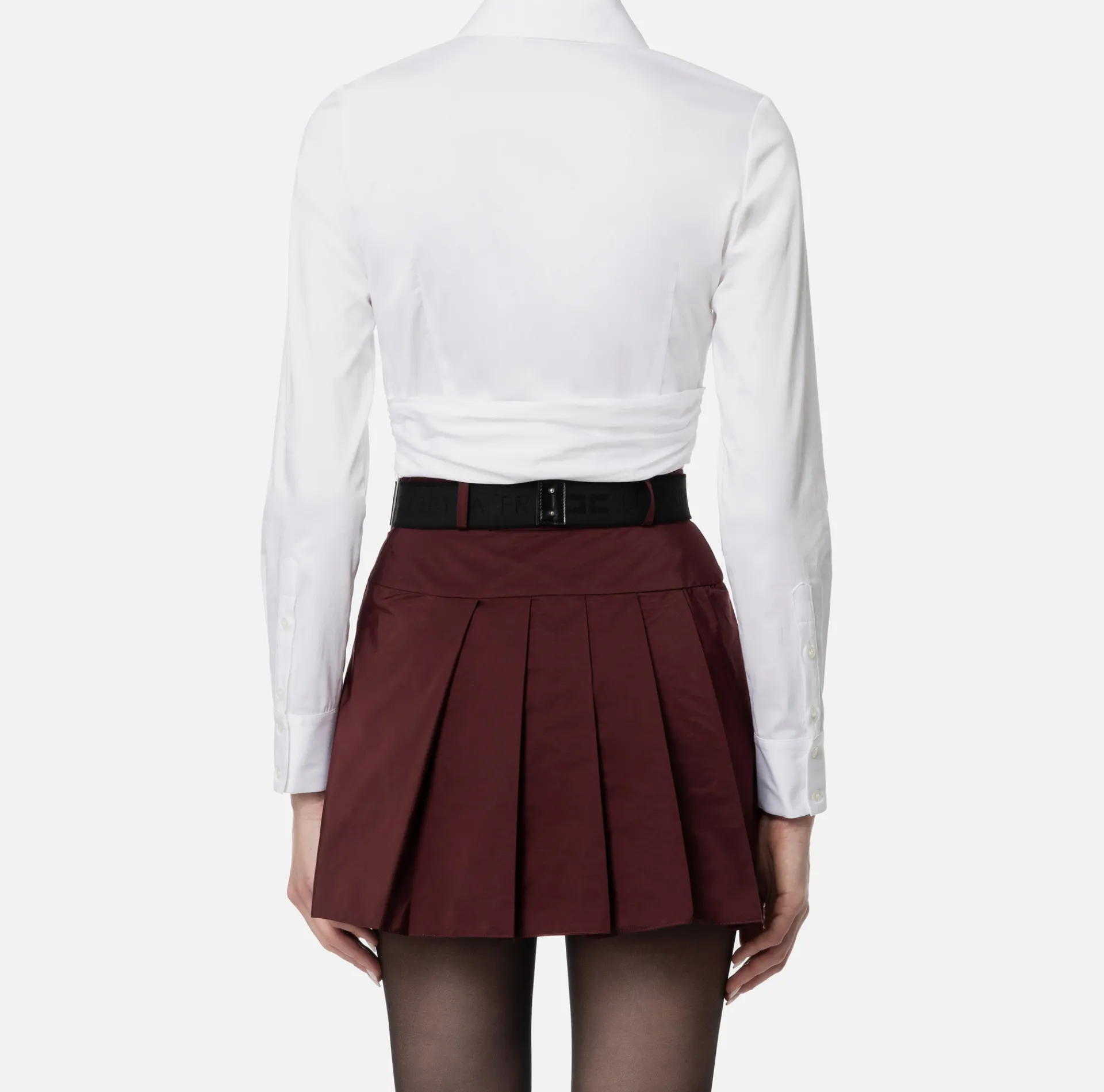 Elisabetta Franchi Shirts And Blouses|Stretch cropped poplin shirt with draping White