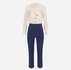 Elisabetta Franchi Jumpsuits|Stretch crêpe jumpsuit with bow