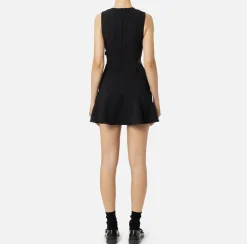 Elisabetta Franchi Mini Dresses|Dresses|Stretch crêpe mini-dress with lacing Black