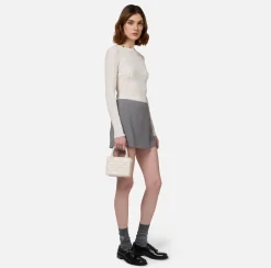 Elisabetta Franchi Skirts|Stretch crêpe miniskirt with band and logo embroidery