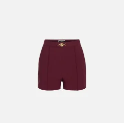 Elisabetta Franchi Trousers And Shorts|Stretch crêpe shorts with horsebit RougeNoir