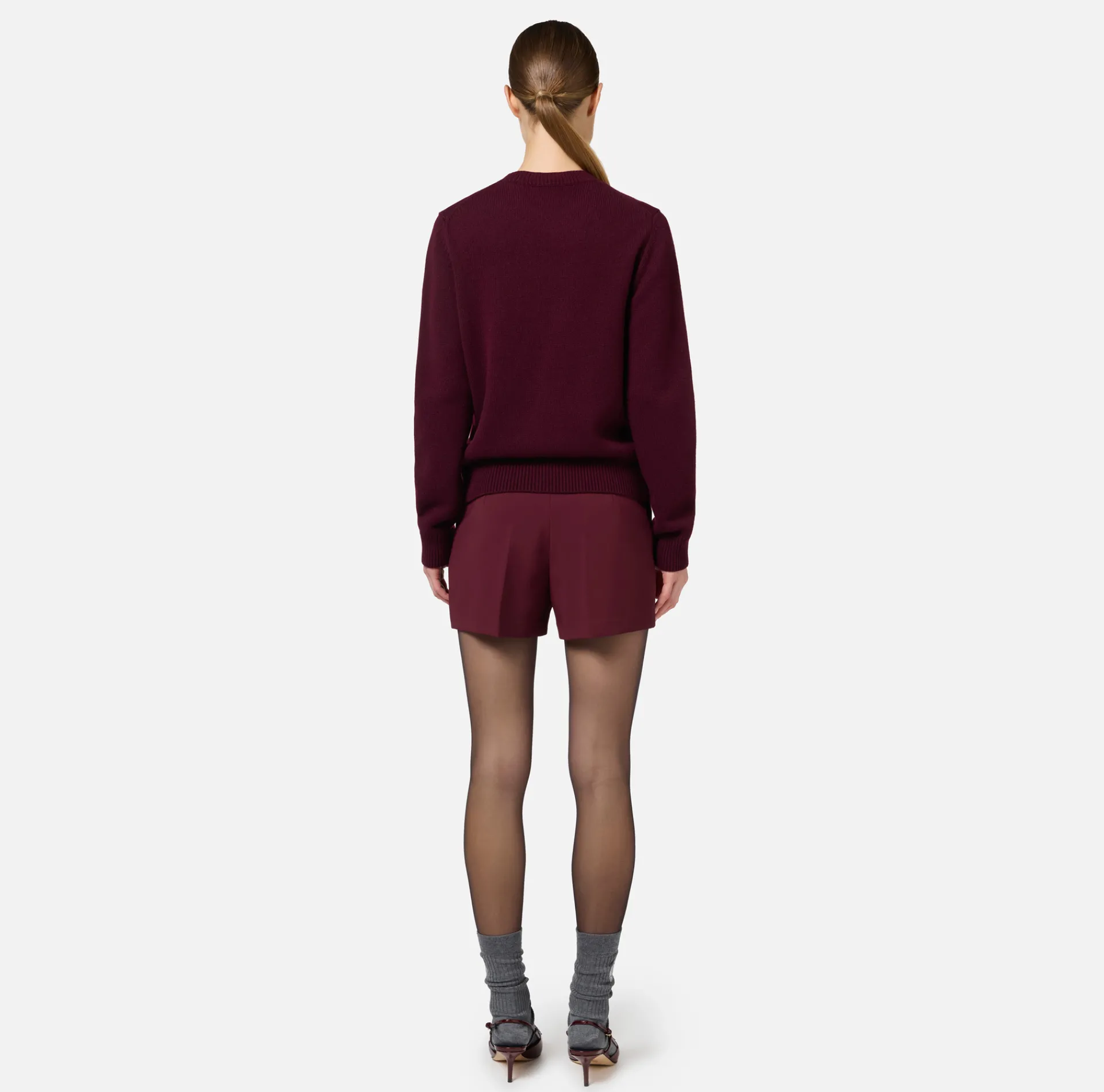 Elisabetta Franchi Trousers And Shorts|Stretch crêpe shorts with horsebit RougeNoir