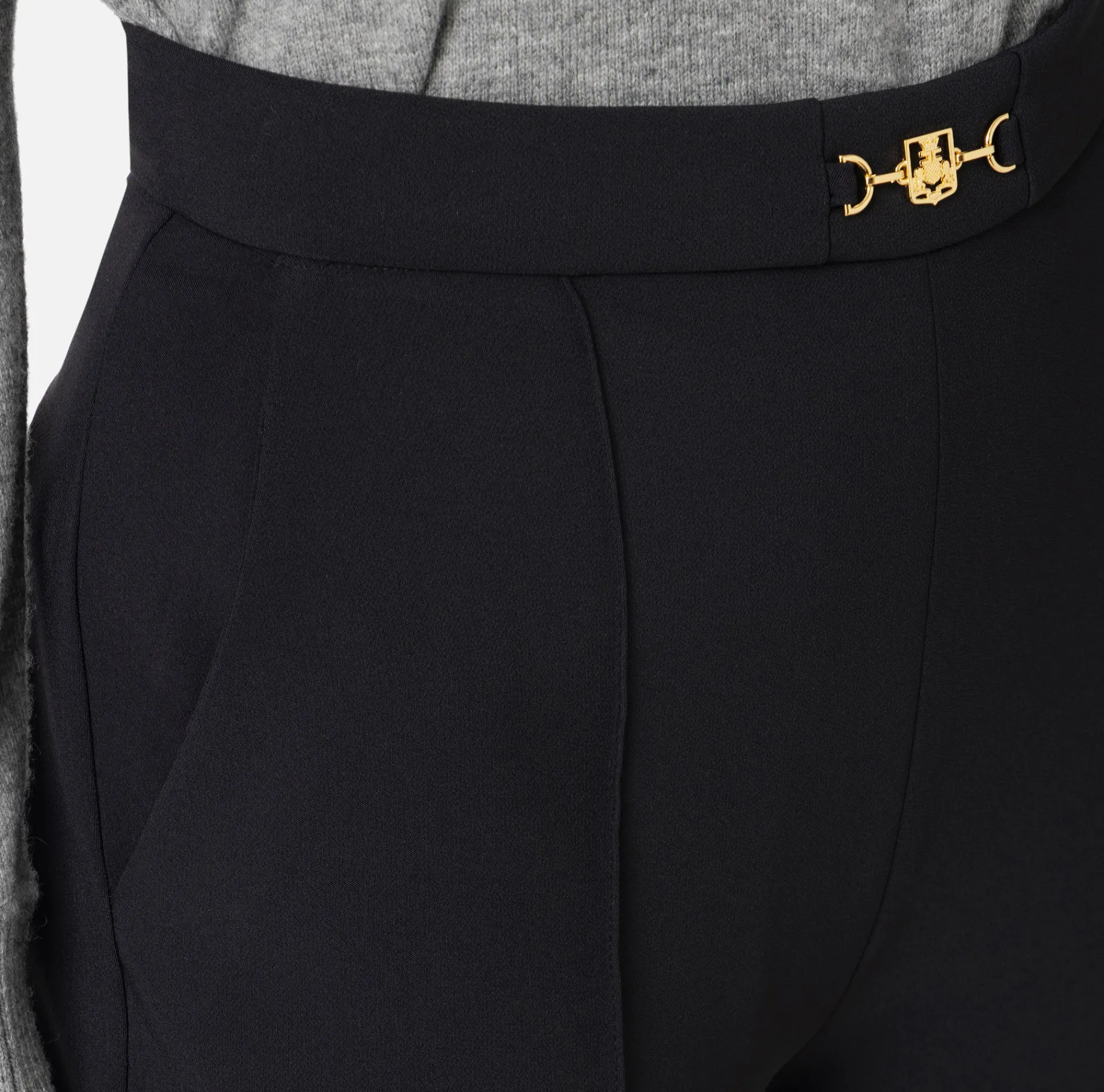 Elisabetta Franchi Trousers And Shorts|Stretch crêpe shorts with horsebit Black