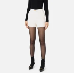 Elisabetta Franchi Trousers And Shorts|Stretch crêpe shorts with horsebit Butter