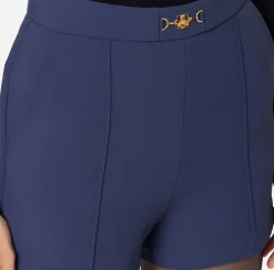 Elisabetta Franchi Trousers And Shorts|Stretch crêpe shorts with horsebit Navy