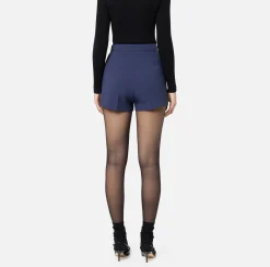Elisabetta Franchi Trousers And Shorts|Stretch crêpe shorts with horsebit Navy