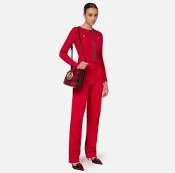 Elisabetta Franchi Trousers And Shorts|Stretch crêpe trousers with double darts RedPassion